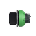 Harmony xb5 - tête bouton tournant - Ø22 - col flush grise - 3 pos à rap - noir