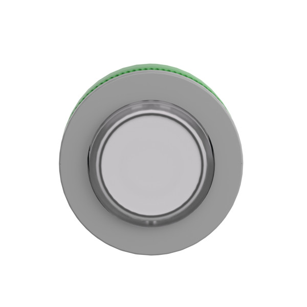Harmony xb5 - tête bouton poussoir lum - Ø22 - col flush grise - dépass - blanc