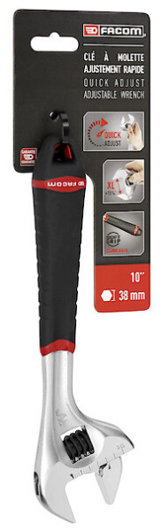 Clé à molette à ajustement rapide, manche bi-matière 10" -  101.10gpb