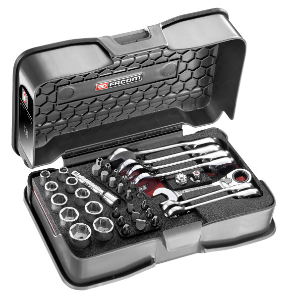 Coffret multi-serrage à cliquet ultra compact métrique