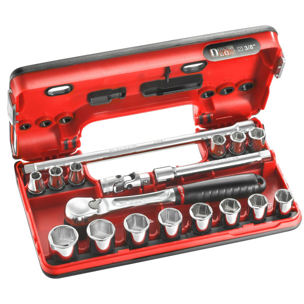 Coffret dbox douilles 3/8" 6 pans métrique - jl.dbox1