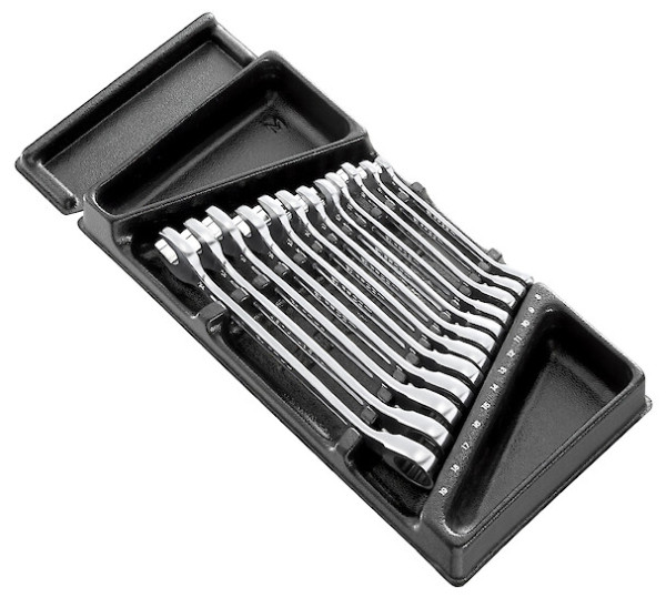 Module de 12 clés mixtes cliquet - 8 à 19 mm - série 467b -  mod.467bj12pb