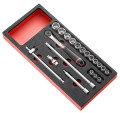 Module douilles mousse 3/8" 6 pans métriques 20 pièces -  modm.j161-36pb