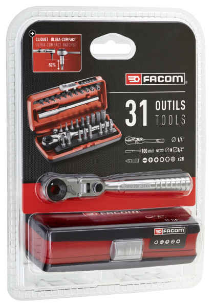 Composition vissage 1/4" - 31 outils -  r.180j31pb