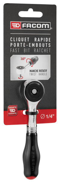 Cliquet pour embouts 1/4" à manche rotatif