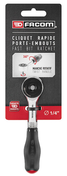 Cliquet pour embouts 1/4" à manche rotatif