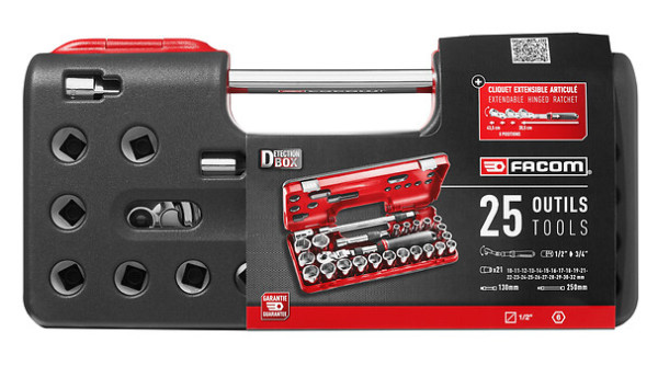 Coffret à douilles 1/2" avec cliquet extensible articulé -  sxl.dbox3pb