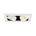 Kadux, encastré de plafond, double, 3000 k, 38°, ip 20, carré, blanc