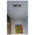 Kadux, encastré de plafond, triple, 3000 k, 38°, ip 20, carré, noir