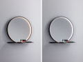 Miroir miro rond ip44 tunw led 10,5w 500mm noir 230v metal/ac