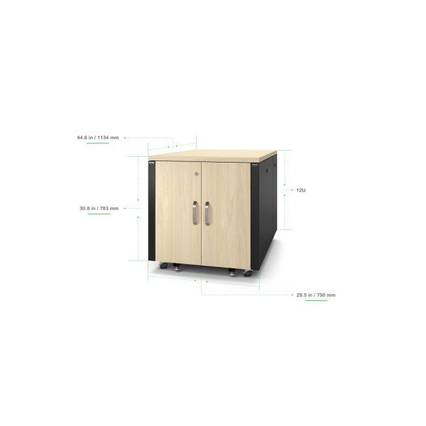 Apc netshelter - rack informatique insonorisé - 12u - finition erable
