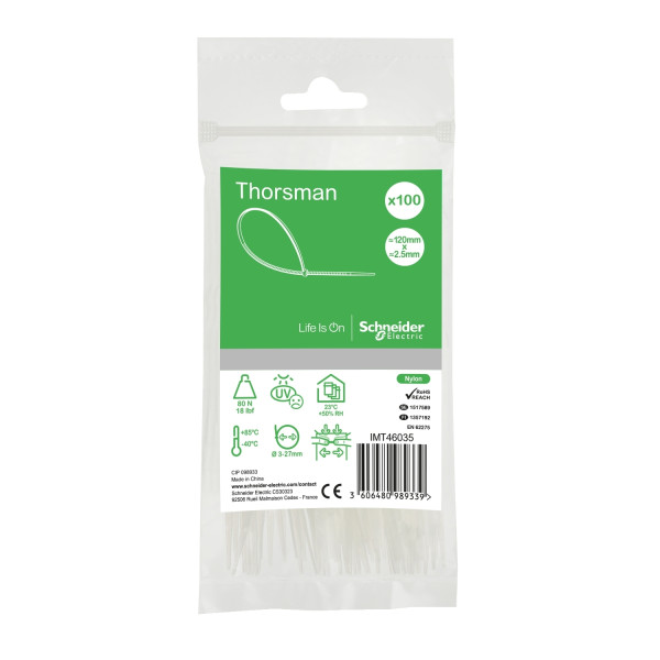 Thorsman colliers de serrage 120x2.5 incolore, 100p