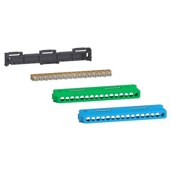 Linergy - bornier 80a à vis 16 trous 8x16²+8x10² et couvercles pour terre/neutre