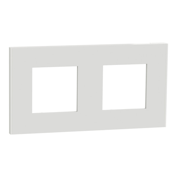 Unica déco - plaque de finition - blanc - 2 postes - horizontal vertical