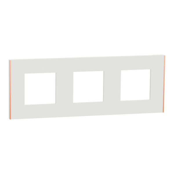 Unica déco subtil - plaque de finition - blanc liseré cuivre  - 3p - horiz vert
