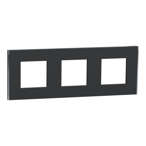 Unica déco subtil - plaque de finition - anthra liseré argent  - 3p - horiz vert