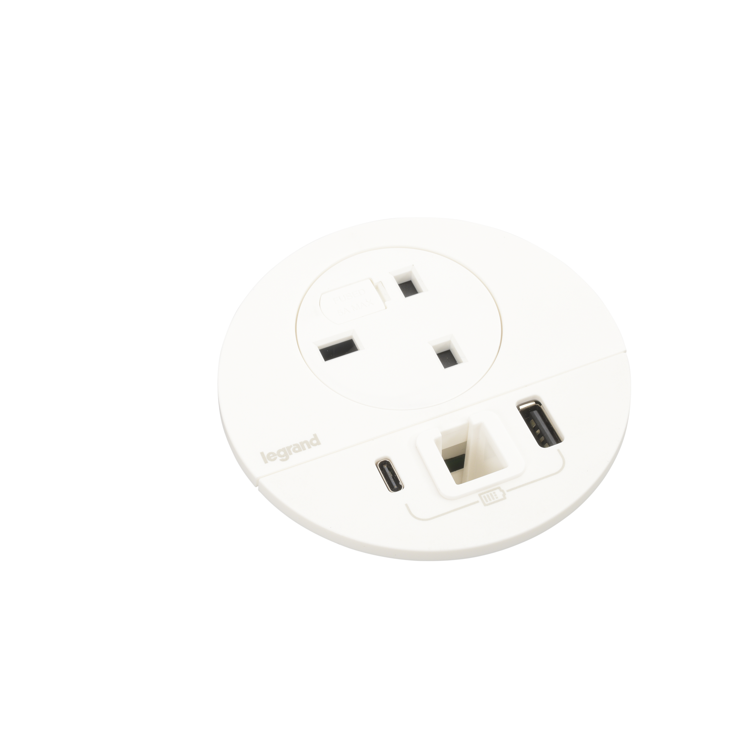 Legrand 655015 Disq80 incara blanc 1 prise bs usb a+c sortie cable ...