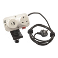 Prise electr'on 2p+t bs + usb type-a+c 1 poste- cordon 2,5m fiche bs - blanc