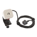 Prise electr'on usb a+c 1 poste - cordon 2,5m fiche bs - livré complet - blanc