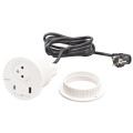 Disq80 incara blanc prise f/b usb a+c cordon 2m avec fiche