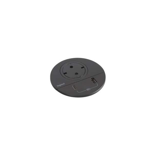 Disq80 incara noir prise sch usb a+c cordon 0,5m avec fiche gst18
