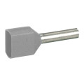 Embout de Câblage Starfix Legrand Gris pour Conducteurs Souples - Section 2 x 2,5 mm2 - à Collerette Isolante - Double - Unitaire