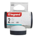 Legrand - Fiche multiprise rotative 2x2P+T latérales 16A 3680W avec USB Type-A et Type-C - blanc et gris foncé