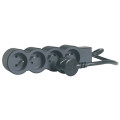 Legrand - Rallonge multiprise extra-plate avec 4 prises de courant avec terre avec cordon 1,5m - noir et gris foncé