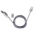 Legrand cable 3 en 1 usb a vers micro usb/usbc/lightning 1m tresse gris