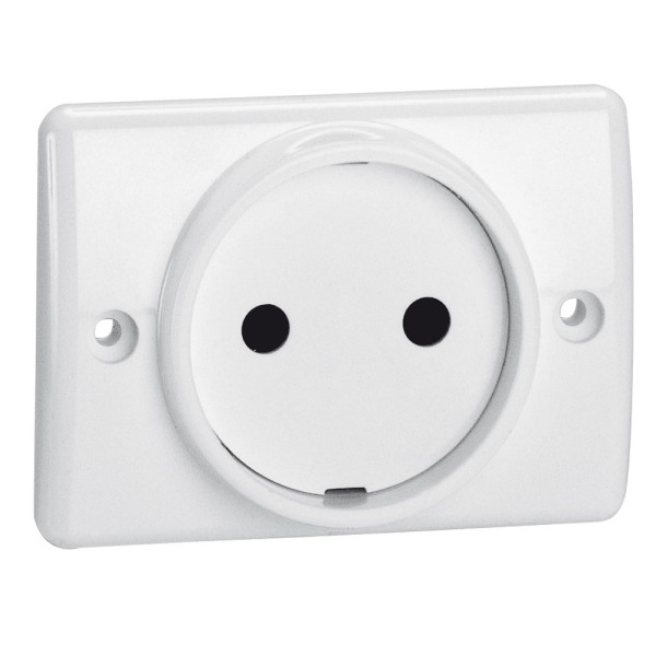 Prise Legrand Blanche pour Plinthe – à Encastrer – 16 A – 250 V - 2 Pôles