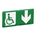Etiquette de signalisation d'évacuation repositionnable et recyclable pour personne à mobilité réduite