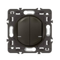 Interrupteur Double Connecté Céliane 2x250W Graphite avec Neutre Compatible Netatmo