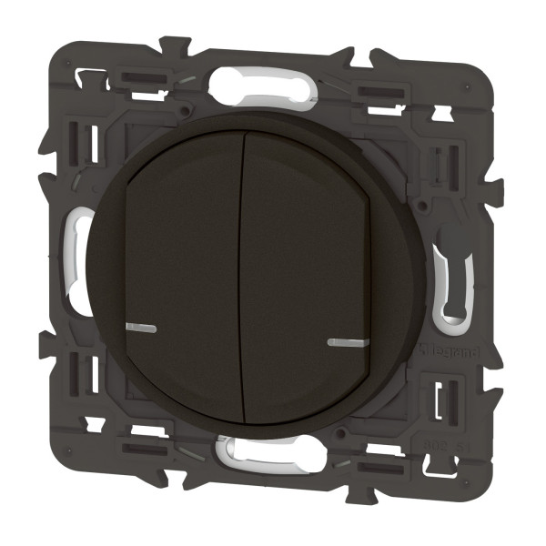 Interrupteur Double Connecté Céliane 2x250W Graphite avec Neutre Compatible Netatmo