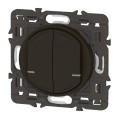 Interrupteur Double Connecté Céliane 2x250W Graphite avec Neutre Compatible Netatmo