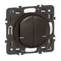 Interrupteur Double Connecté Céliane 2x250W Graphite avec Neutre Compatible Netatmo