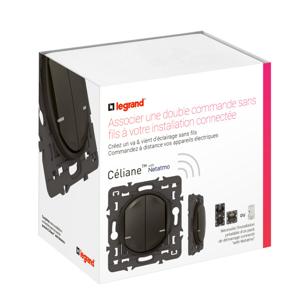 Commande Double Sans Fil Céliane With Netatmo, Éclairage/Prise Graphite