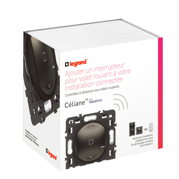 Interrupteur Connecté Céliane pour Volet Roulant With Netatmo, Finition Graphite