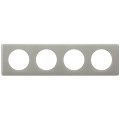 Plaque de finition Céliane Legrand - 4 postes - à clipser - Horizontal ou Vertical - plastique - gris perle - IK04