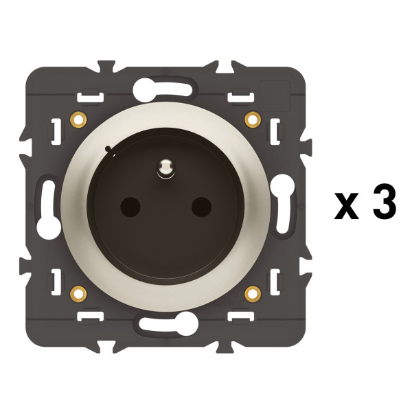 Pack 3 Prises Connectées Céliane 16A Titane avec Suivi de Conso - Netatmo
