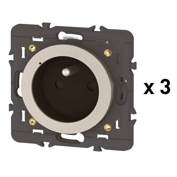 Pack 3 Prises Connectées Céliane 16A Titane avec Suivi de Conso - Netatmo