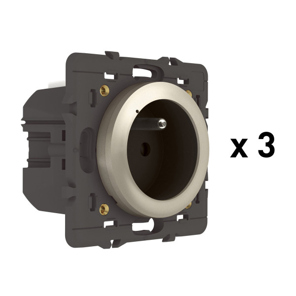 Pack 3 Prises Connectées Céliane 16A Titane avec Suivi de Conso - Netatmo