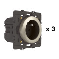 Pack 3 Prises Connectées Céliane 16A Titane avec Suivi de Conso - Netatmo