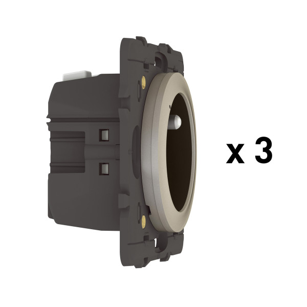 Pack 3 Prises Connectées Céliane 16A Titane avec Suivi de Conso - Netatmo