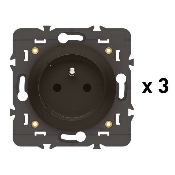 Pack de 3 Prises Connectées Céliane With Netatmo 16A avec Mesure de Consommation - Graphite