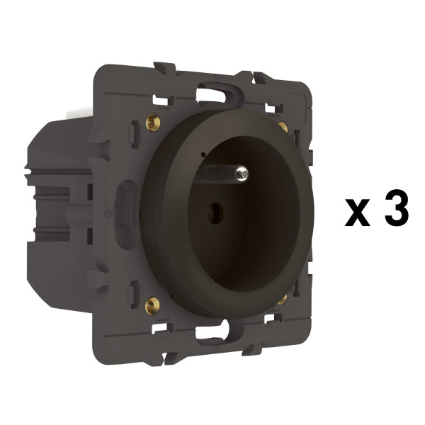 Pack de 3 Prises Connectées Céliane With Netatmo 16A avec Mesure de Consommation - Graphite