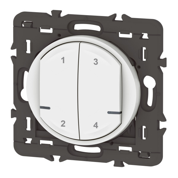 Commande sans fil 4 scénarios Céliane With Netatmo, blanc, sans plaque