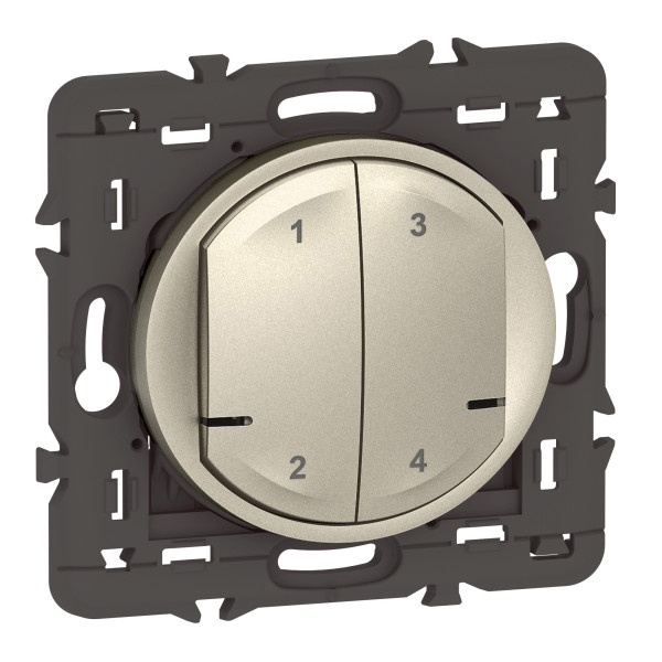 Commande sans fil 4 scénarios Céliane With Netatmo, titane, sans plaque