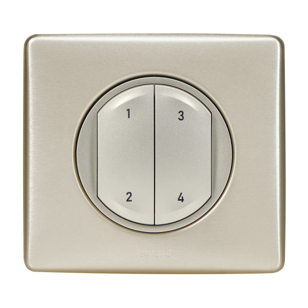 Commande 4 scénarios sans fil, sans pile Céliane With Netatmo - titane