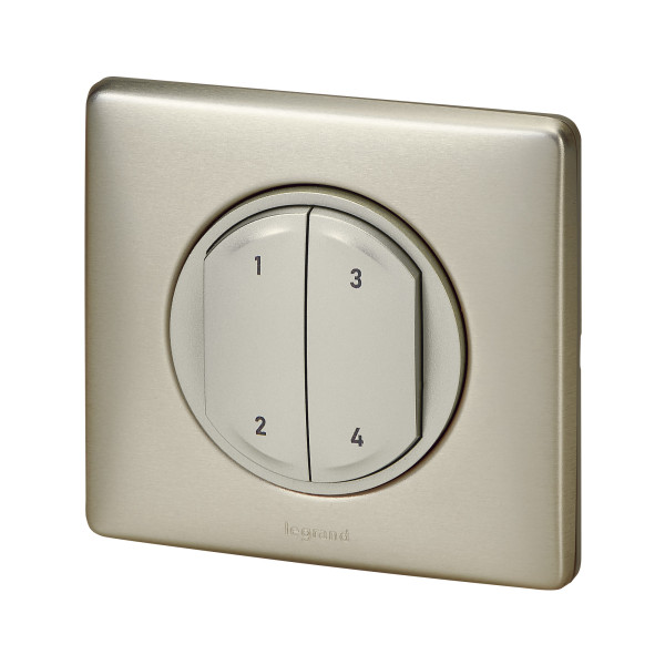 Commande 4 scénarios sans fil, sans pile Céliane With Netatmo - titane