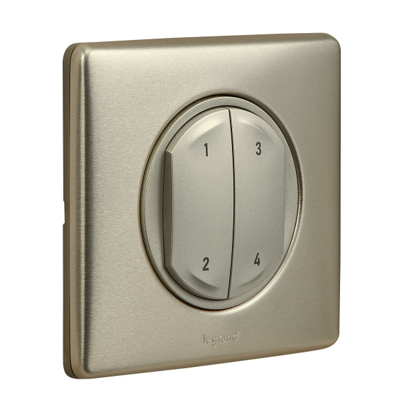 Commande 4 scénarios sans fil, sans pile Céliane With Netatmo - titane